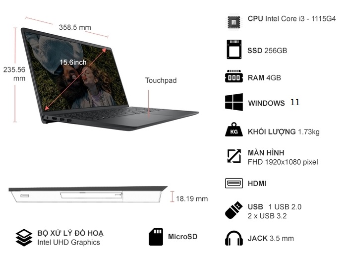 Dell Inspiron 15 3000 (3511)-Thế hệ mới -Khởi đầu mới