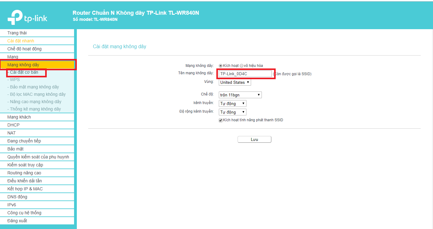 Cách đổi mật khẩu Bộ phát WIFI TP-link TL-WR840N