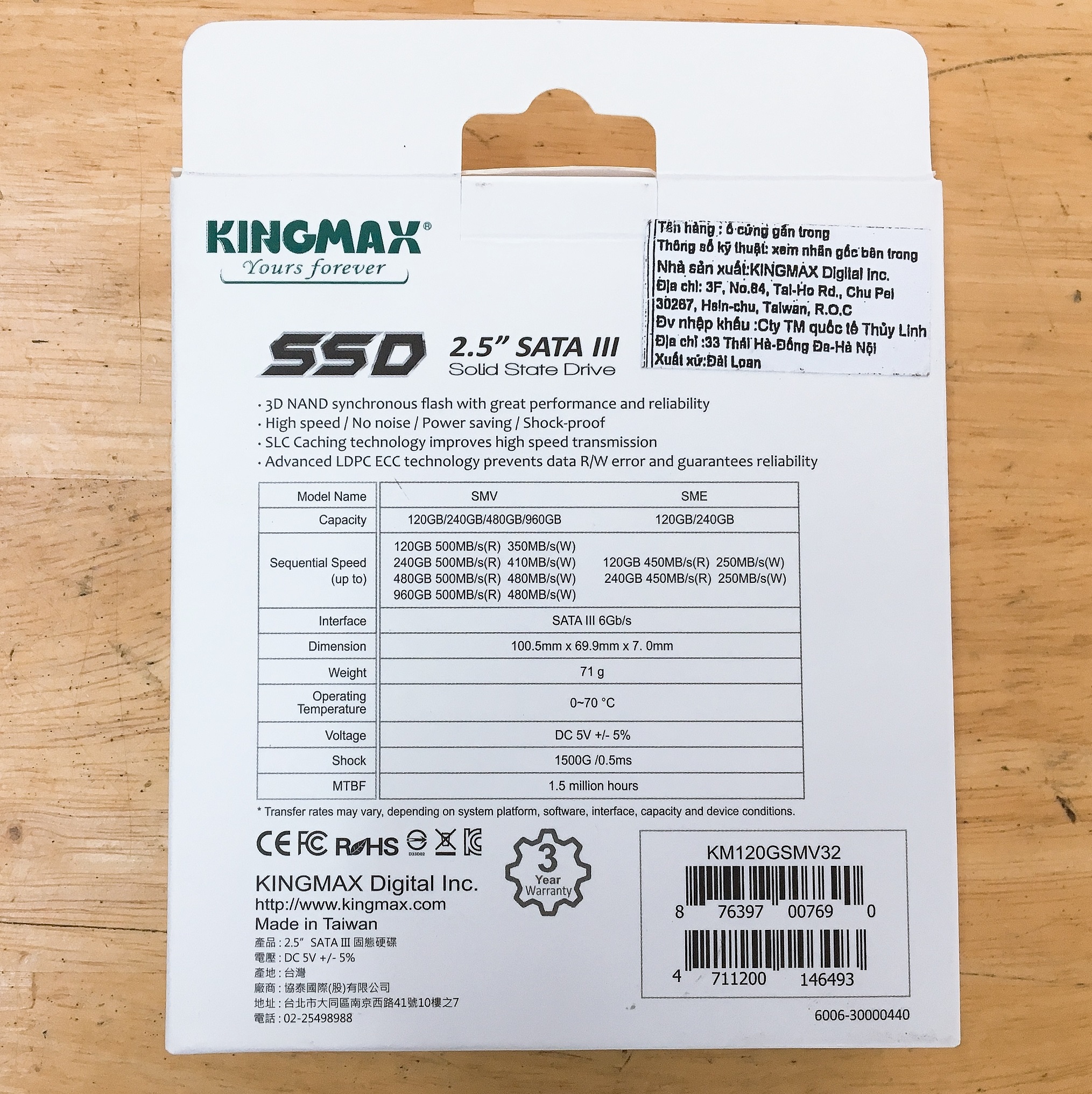 ổ cứng kingmax ssd chính hãng